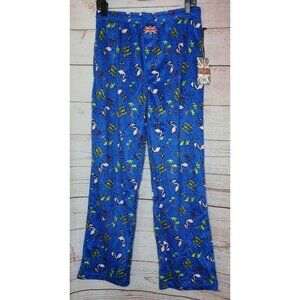 English Laundry Jingle Bell Flock Lounge P.J Flamingo Medium Pants Soft Fleece